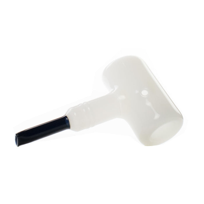 5.5“ Glass Bubbler Glass Pipe Hammer Grav Pipe White G45