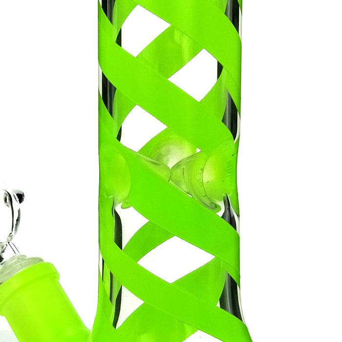 15.5" Glass Green Beaker Bong with Fluorescent Green 280#
