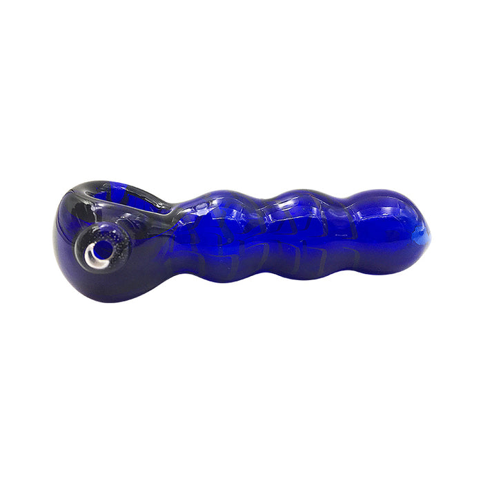Blue Caterpillar Design Glass Spoon Hand Pipe for Smoking 309#