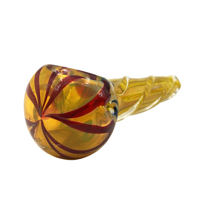 Pink Nail & Black Head Glass Hand Pipe Has Clear Fire Print 238#