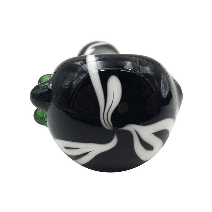 Black Skull Head Bowl Glass Hand Pipe 217#