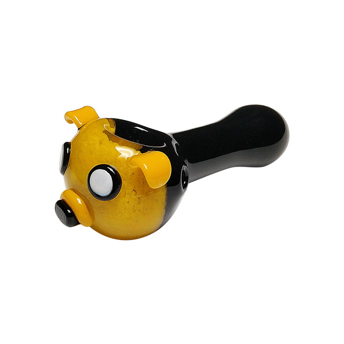 Naughty Dog Hand Pipe Puppy Bowl Spoon Black and Yellow Color 133#