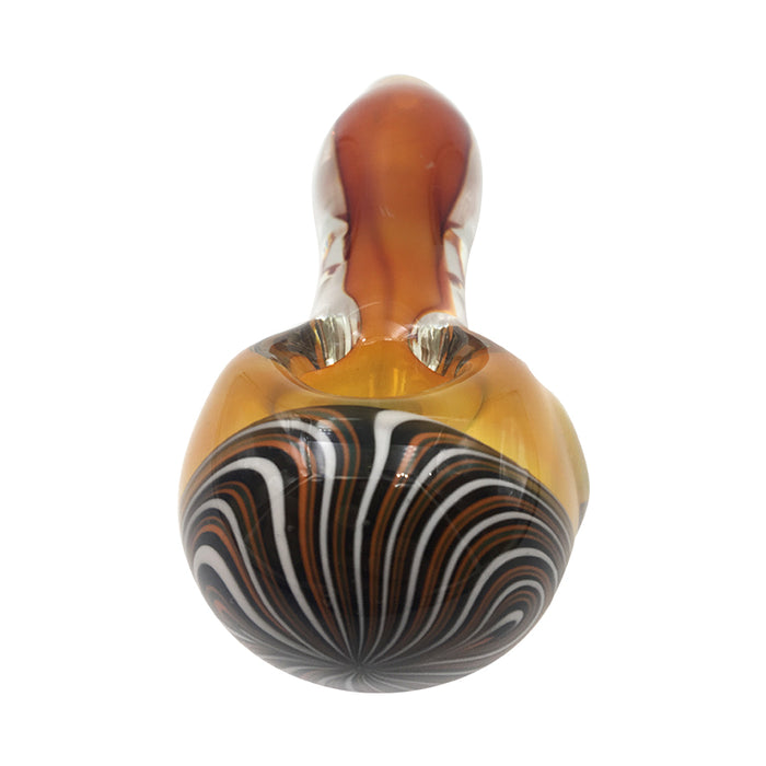 Inside Glass Spoon Pipe with Expanding Type Black Line Bowl 198#