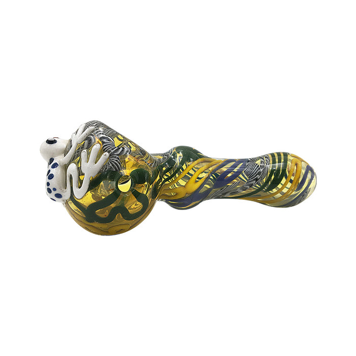 Colorful Glass Spoon Pipe with Animal for Tobacco Smoking 434#