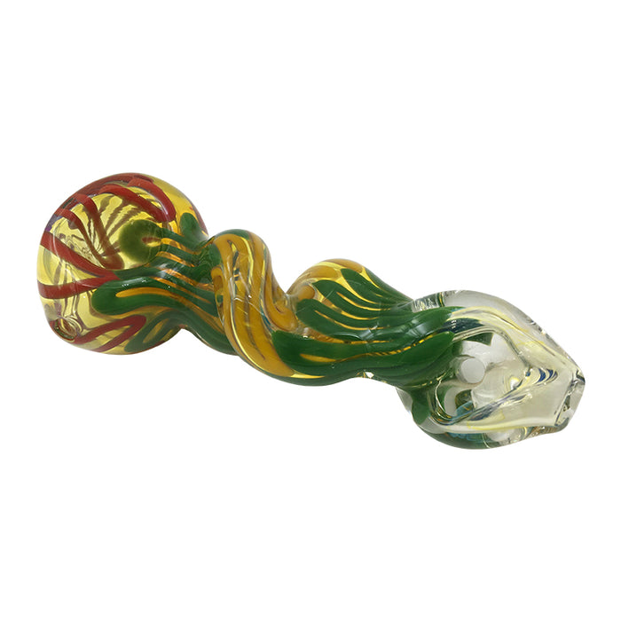 Tribal Stone Masks Design Single Glass Hand Pipe 219#