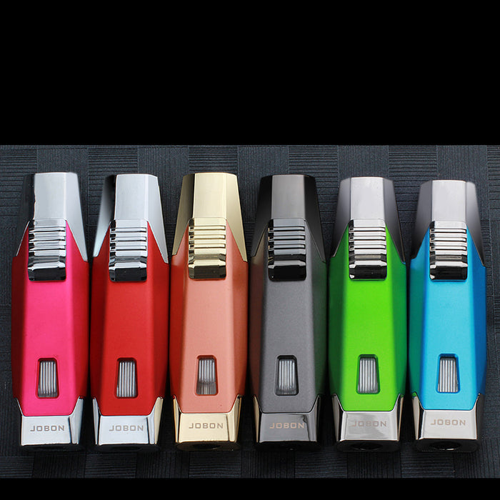 Adjustable Double Jet Flame Refillable Lighter with Gas Window