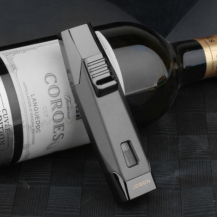 Adjustable Double Jet Flame Refillable Lighter with Gas Window