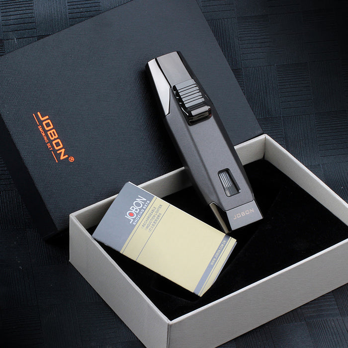 Adjustable Double Jet Flame Refillable Lighter with Gas Window