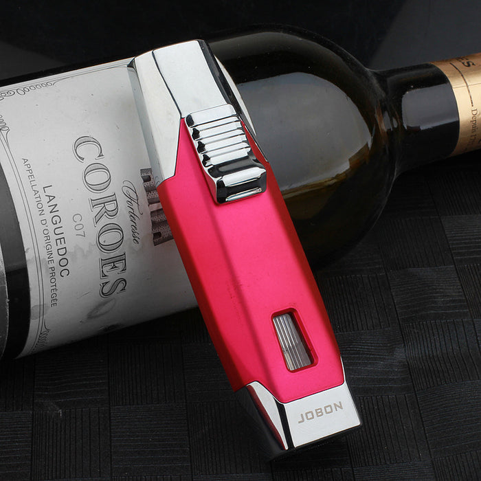 Adjustable Double Jet Flame Refillable Lighter with Gas Window