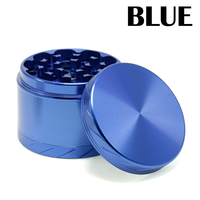 Aluminum Alloy 4-layer 63MM Tire Knurled Smoke Grinder | Blue Color