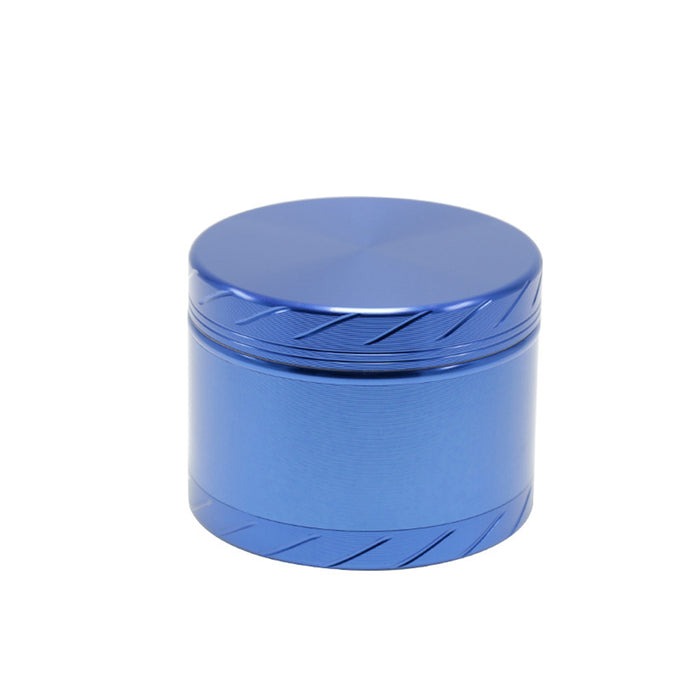 Aluminum Alloy 4-layer 63MM Tire Knurled Smoke Grinder | Blue Color