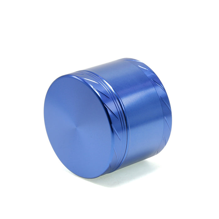 Aluminum Alloy 4-layer 63MM Tire Knurled Smoke Grinder | Blue Color