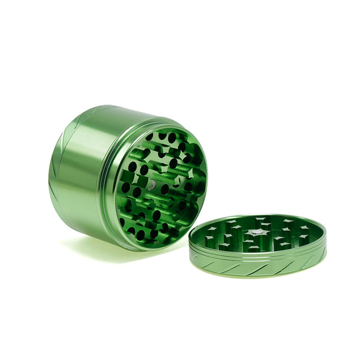 Aluminum Alloy 4-layer 63MM Tire Knurled Smoke Grinder | Green Color