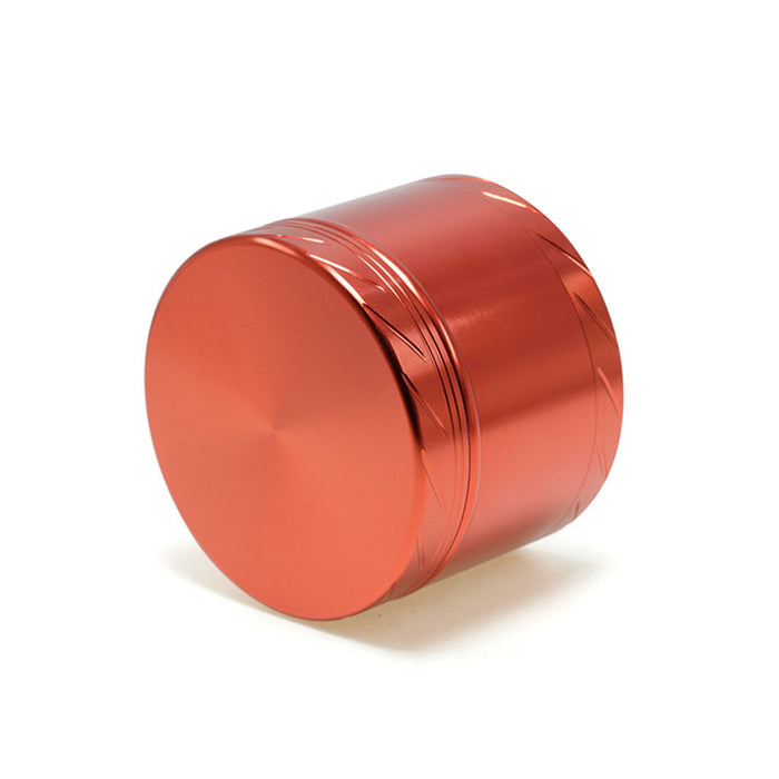 Aluminum Alloy 4-layer 63MM Tire Knurled Smoke Grinder | Red Color