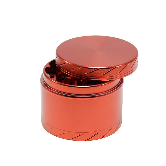 Aluminum Alloy 4-layer 63MM Tire Knurled Smoke Grinder | Red Color