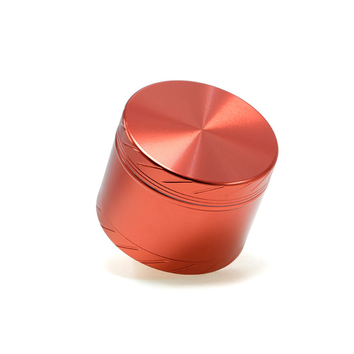 Aluminum Alloy 4-layer 63MM Tire Knurled Smoke Grinder | Red Color