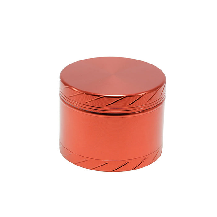 Aluminum Alloy 4-layer 63MM Tire Knurled Smoke Grinder | Red Color