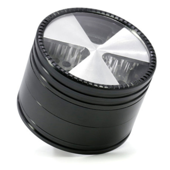 Aluminum Alloy 63MM Four Layers Three Petals Herb Grinder-Black