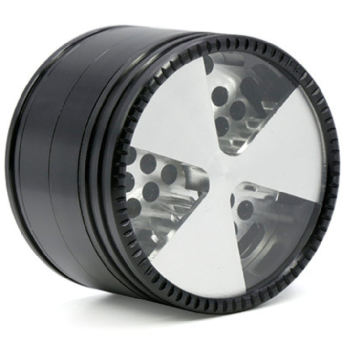 Aluminum Alloy 63MM Four Layers Three Petals Herb Grinder-Black