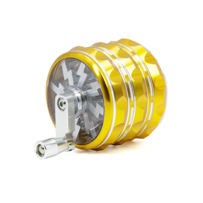Aluminum Alloy 63MM Pointed Pattern Polygon Rocker Grinder-Gold