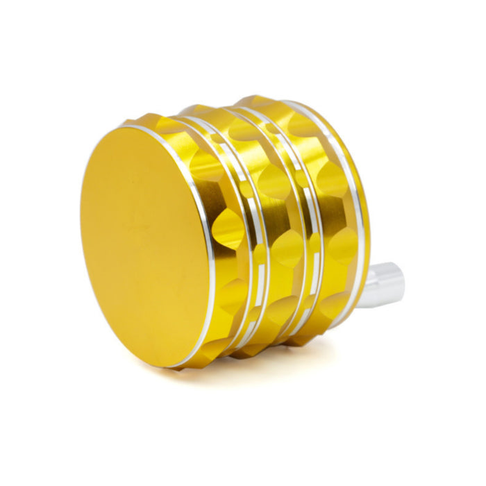 Aluminum Alloy 63MM Pointed Pattern Polygon Rocker Grinder-Gold