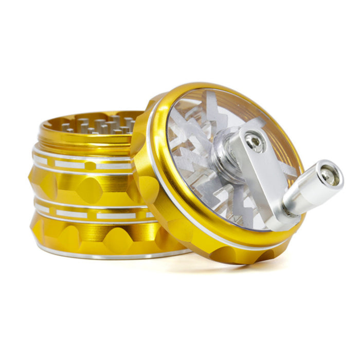 Aluminum Alloy 63MM Pointed Pattern Polygon Rocker Grinder-Gold