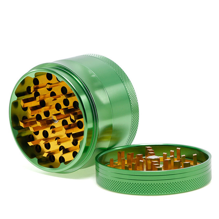 Aluminum Alloy 63mm 4 Part Skylight Boutique Lightning Smoke Grinder-Green