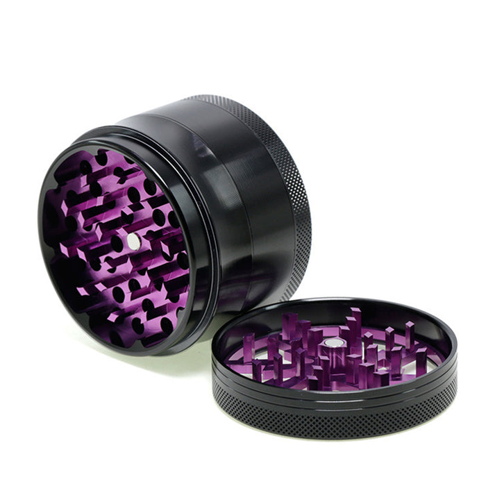 Aluminum Alloy 63mm 4 Part Skylight Boutique Lightning Smoke Grinder-Purple