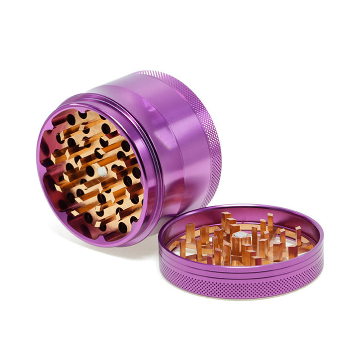 Aluminum Alloy 63mm 4 Part Skylight Boutique Lightning Smoke Grinder-Rose-Gold