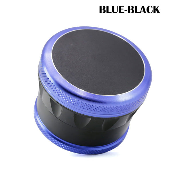 Aluminum Alloy 69MM 4 Piece Convex Cover Side Concave Chamfering Herb Grinder-Blue-Black