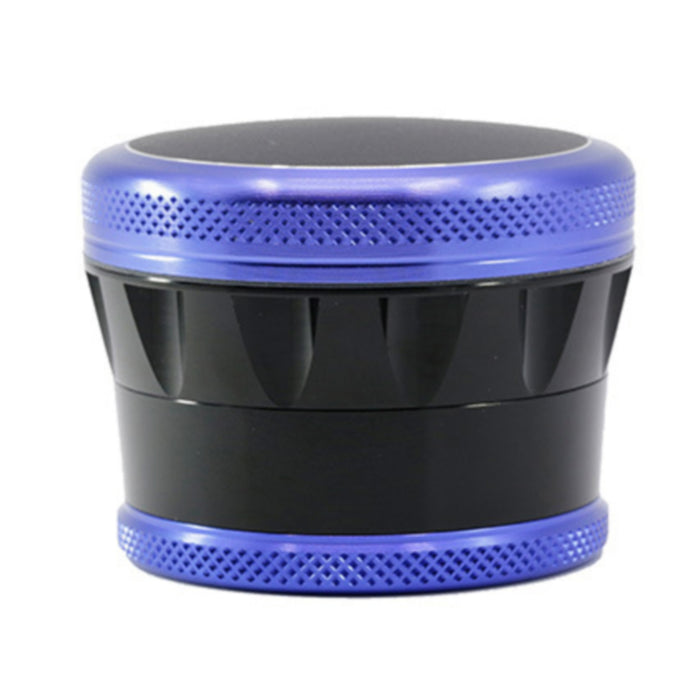 Aluminum Alloy 69MM 4 Piece Convex Cover Side Concave Chamfering Herb Grinder-Blue-Black