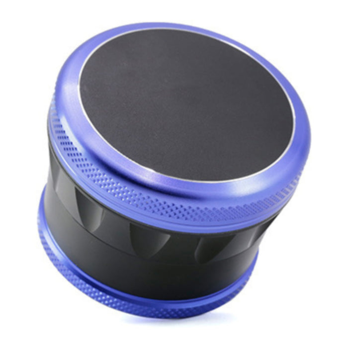 Aluminum Alloy 69MM 4 Piece Convex Cover Side Concave Chamfering Herb Grinder-Blue-Black
