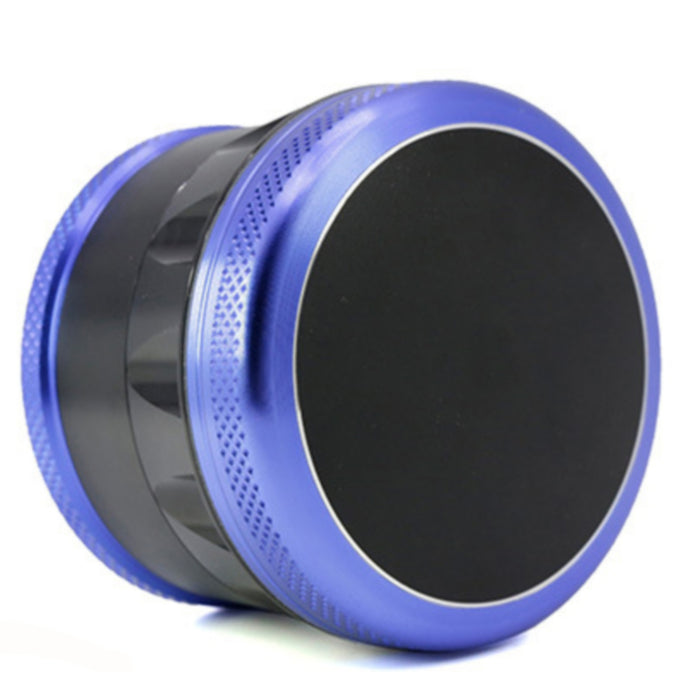 Aluminum Alloy 69MM 4 Piece Convex Cover Side Concave Chamfering Herb Grinder-Blue-Black