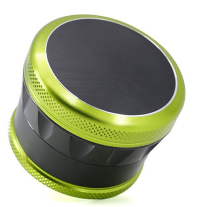 Aluminum Alloy 69MM 4 Piece Convex Cover Side Concave Chamfering Herb Grinder-Green-Black