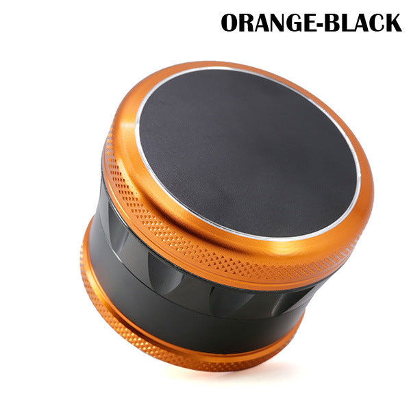 Aluminum Alloy 69MM 4 Piece Convex Cover Side Concave Chamfering Herb Grinder-Orange-Black
