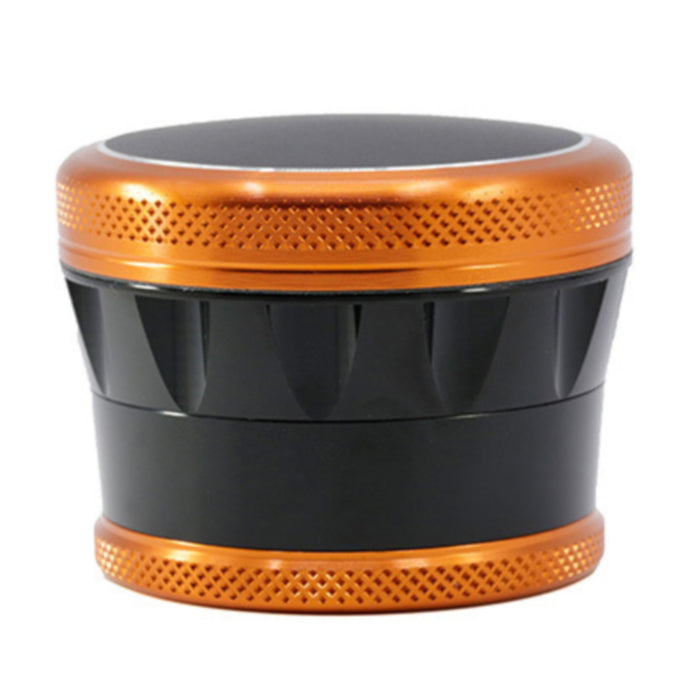 Aluminum Alloy 69MM 4 Piece Convex Cover Side Concave Chamfering Herb Grinder-Orange-Black