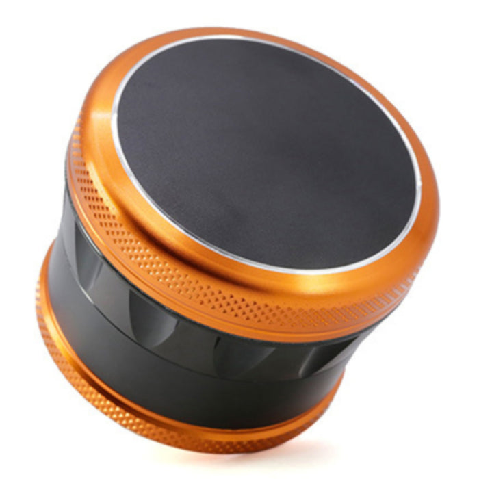 Aluminum Alloy 69MM 4 Piece Convex Cover Side Concave Chamfering Herb Grinder-Orange-Black