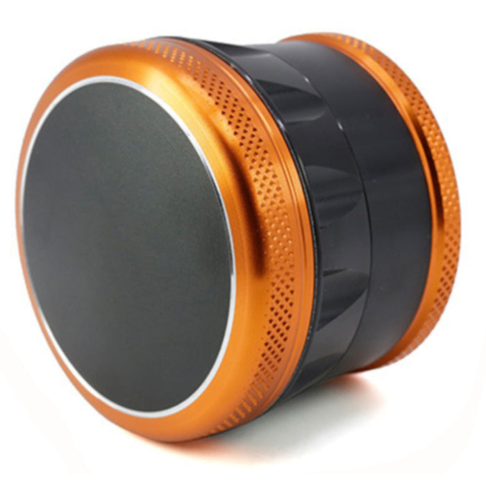 Aluminum Alloy 69MM 4 Piece Convex Cover Side Concave Chamfering Herb Grinder-Orange-Black
