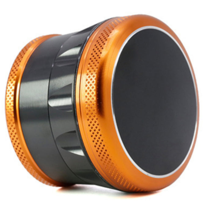 Aluminum Alloy 69MM 4 Piece Convex Cover Side Concave Chamfering Herb Grinder-Orange-Black