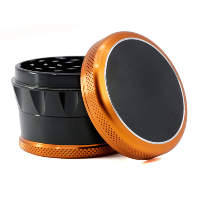Aluminum Alloy 69MM 4 Piece Convex Cover Side Concave Chamfering Herb Grinder-Orange-Black