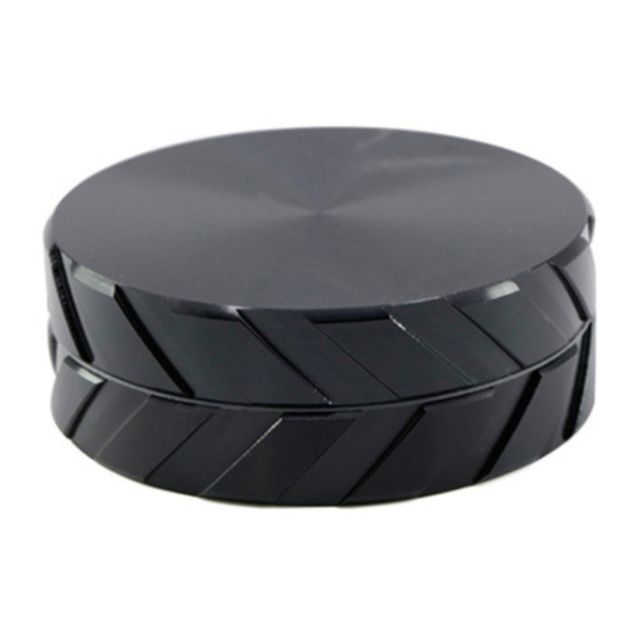 Aluminum Alloy CNC 55MM 2-Layer Tire Print Shape Knurling Herb Grinder-Black