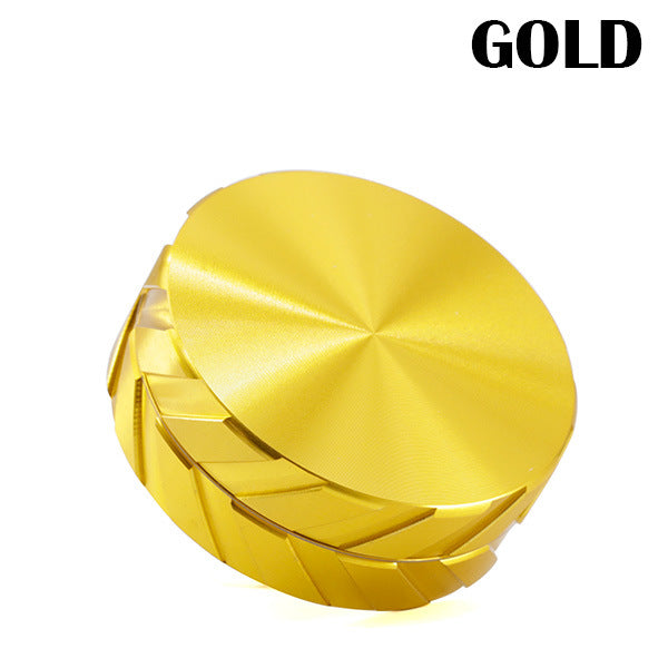 Aluminum Alloy CNC 55MM 2-Layer Tire Print Shape Knurling Herb Grinder-Gold