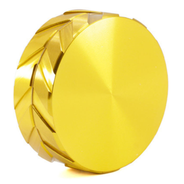 Aluminum Alloy CNC 55MM 2-Layer Tire Print Shape Knurling Herb Grinder-Gold