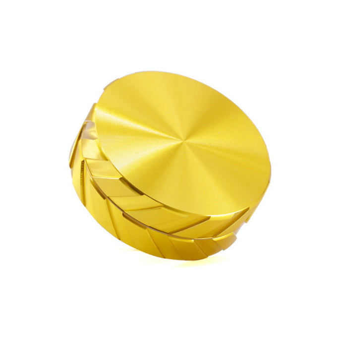 Aluminum Alloy CNC 55MM 2-Layer Tire Print Shape Knurling Herb Grinder-Gold