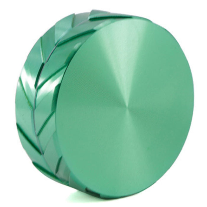 Aluminum Alloy CNC 55MM 2-Layer Tire Print Shape Knurling Herb Grinder-Green