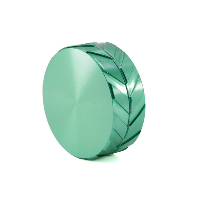 Aluminum Alloy CNC 55MM 2-Layer Tire Print Shape Knurling Herb Grinder-Green