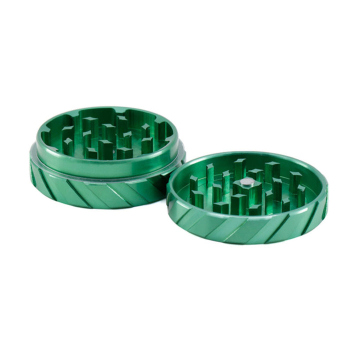 Aluminum Alloy CNC 55MM 2-Layer Tire Print Shape Knurling Herb Grinder-Green