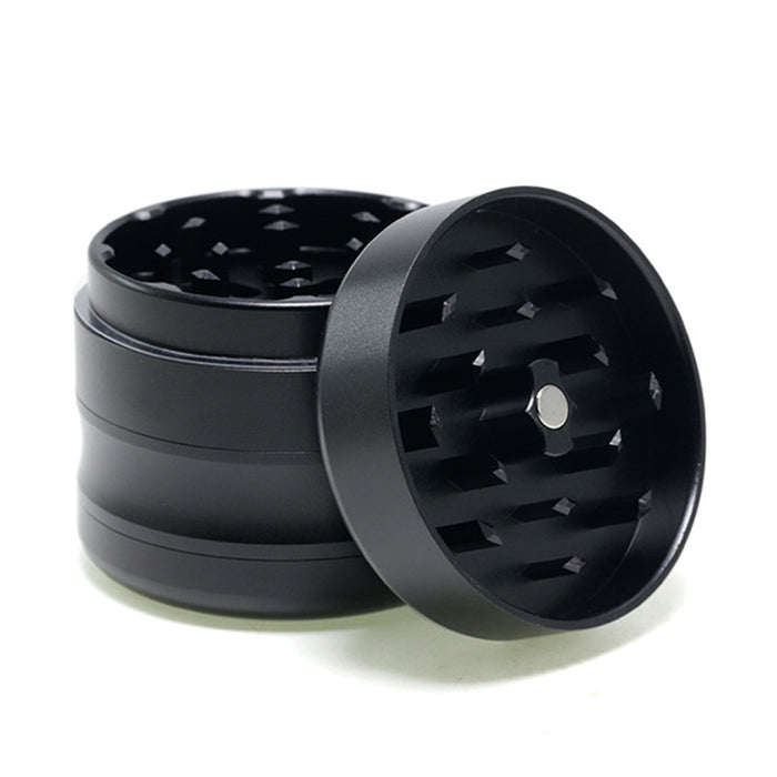 63MM Aluminum Alloy Concave Four-Layer Thin Waist Smoke Grinder-Black