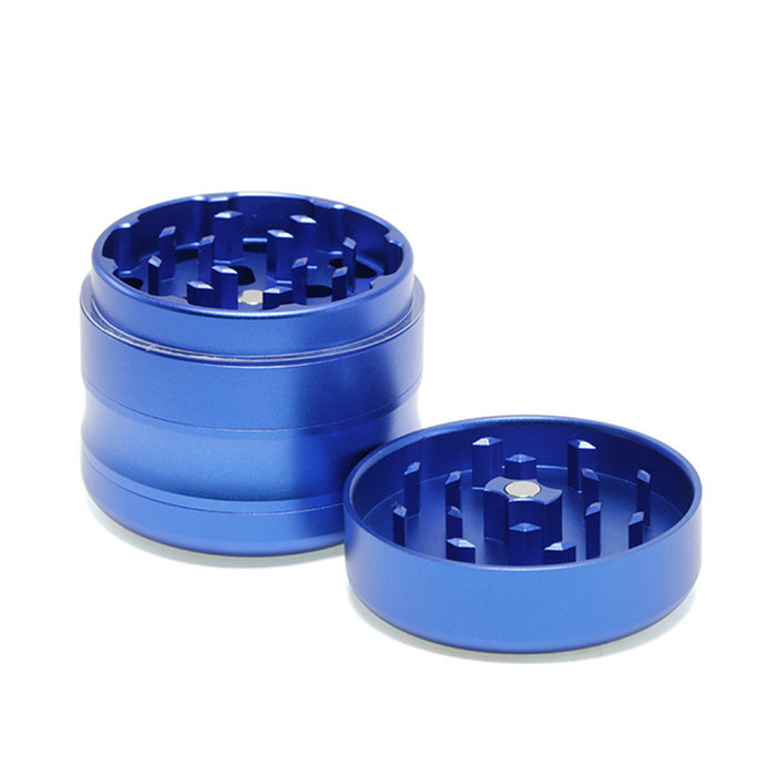 63MM Aluminum Alloy Concave Four-Layer Thin Waist Smoke Grinder-Blue