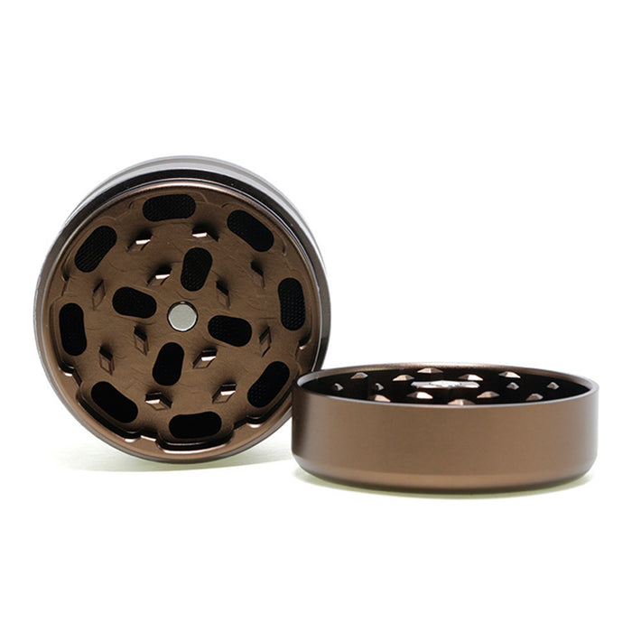 50MM Aluminum Alloy Concave Four-Layer Thin Waist Smoke Grinder-Brown